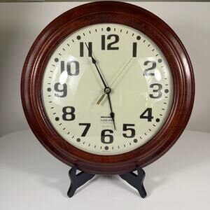SKILCRAFT Chicago Lighthouse Mahogany 12 inch Executive Hardwood Wall Clock